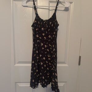 Black Floral Spaghetti Strap Maxi Dress